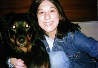 Erin with her dog, Sadie.