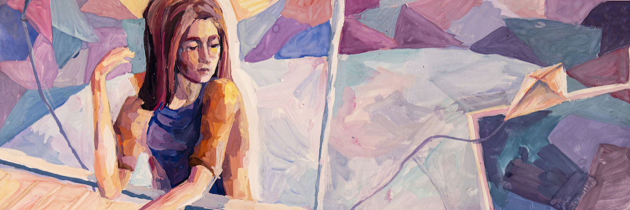 What It's Like to Have Avoidant Restrictive Food Intake Disorder A watercolor painting of a woman sitting down