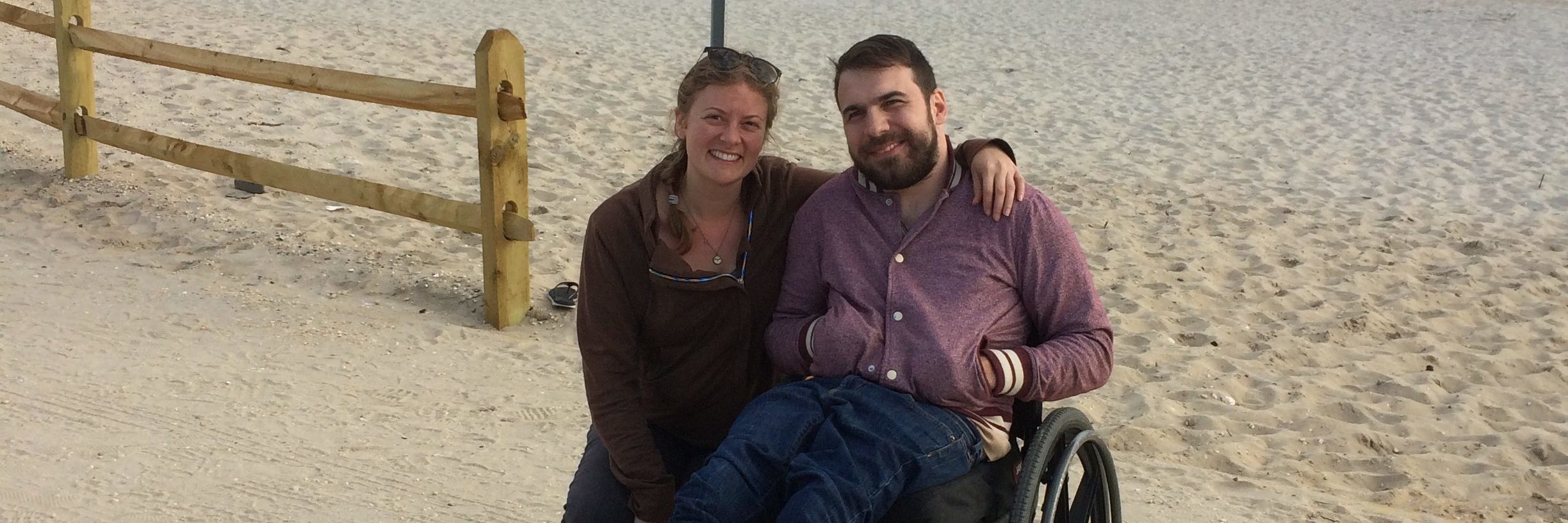 Falling in Love With Someone With Cerebral Palsy Jocelyn and Evan at the beach.