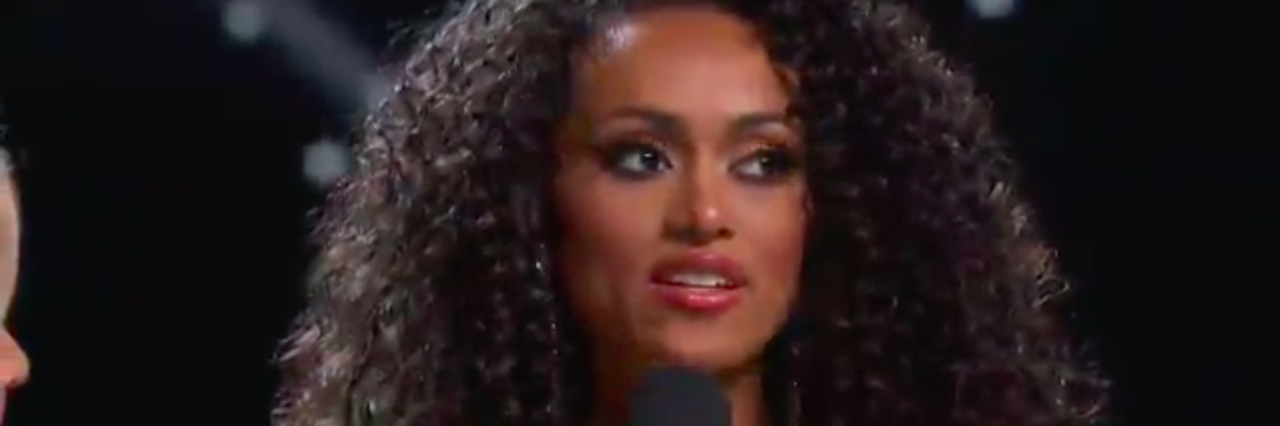 Kara McCullough, Miss USA, Says Health Care Is a Privilege Photo of Miss USA answering healthcare question