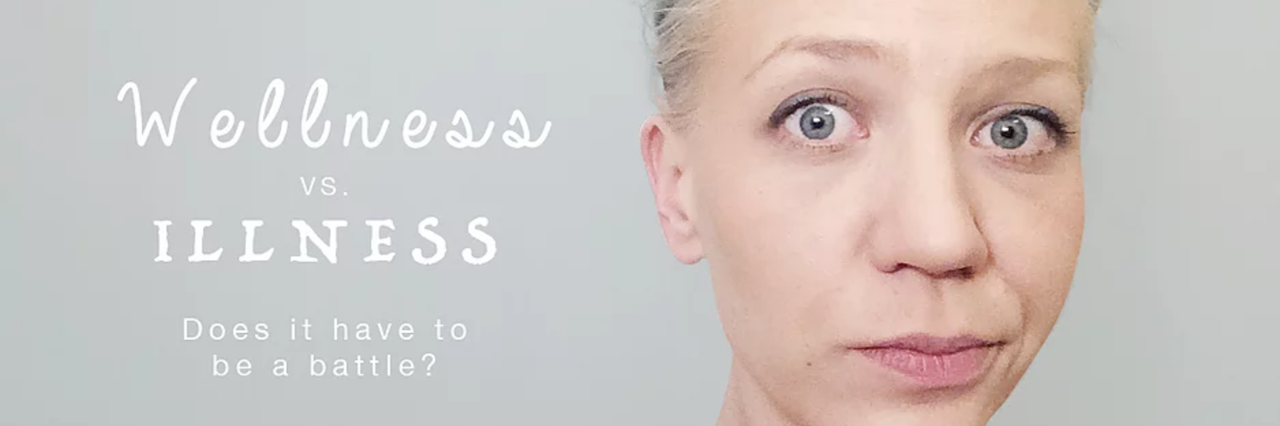 Ehlers-Danlos: What It Means to Be 'Healthy' With Chronic Illness selfie of a woman with text 'wellness vs. illness'