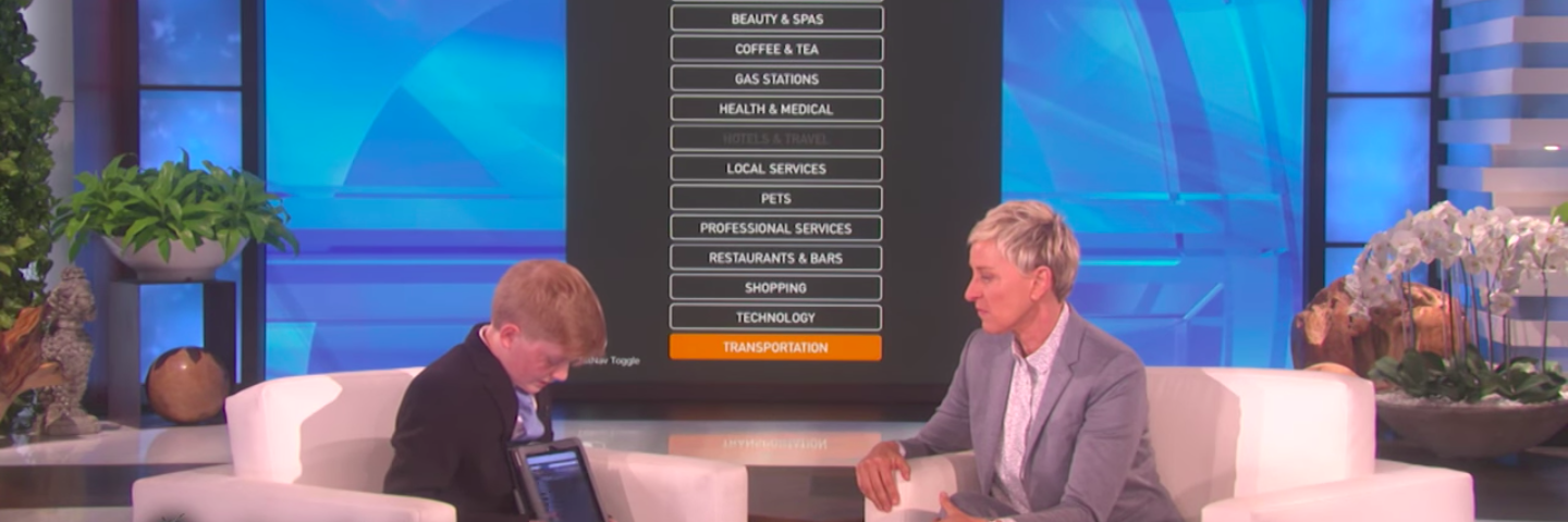 Ellen DeGeneres Gives Alex Knoll $25,000 To Develop Ability App Alex Knoll on Allen DeGeneres show