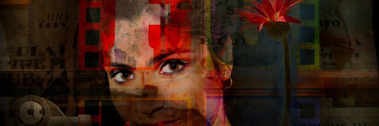 What It's Like Living With Bipolar Disorder, Celiac Disease, PCOS Portrait of young woman wit flower on grunge abstract background