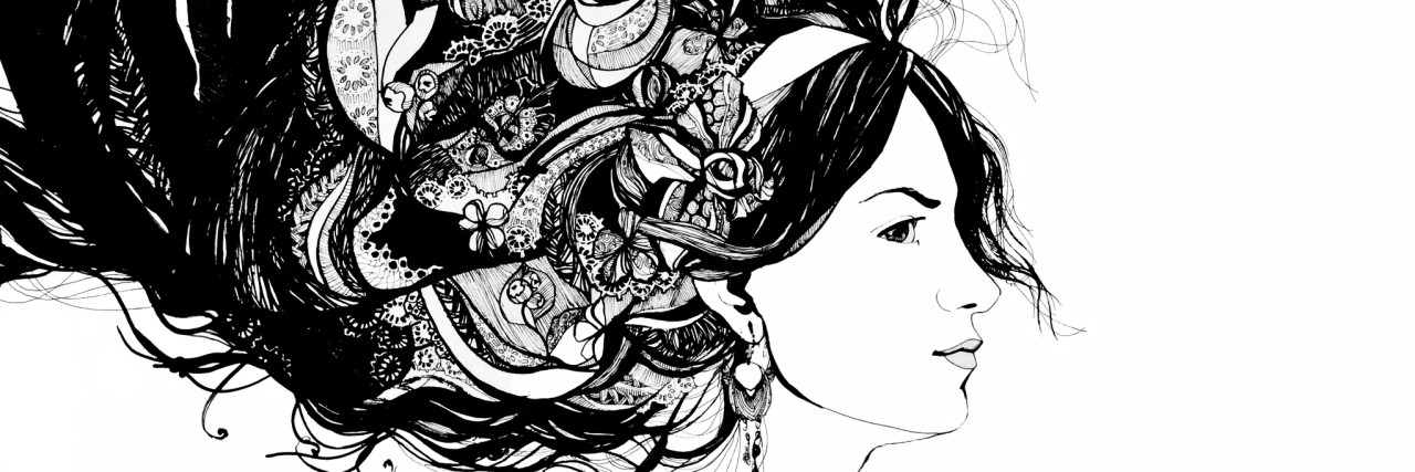 I Wish People Would See Suicide Isn't Selfish The girl in the image of the summer with flowers in their hair, in a dress of lace.