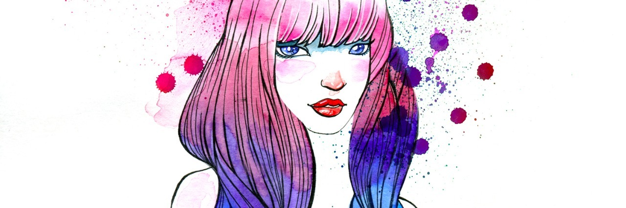 What I Tell Myself When Mental Illness Makes Me Feel Weak Stylish Illustration of a Girl with Purple Hair.