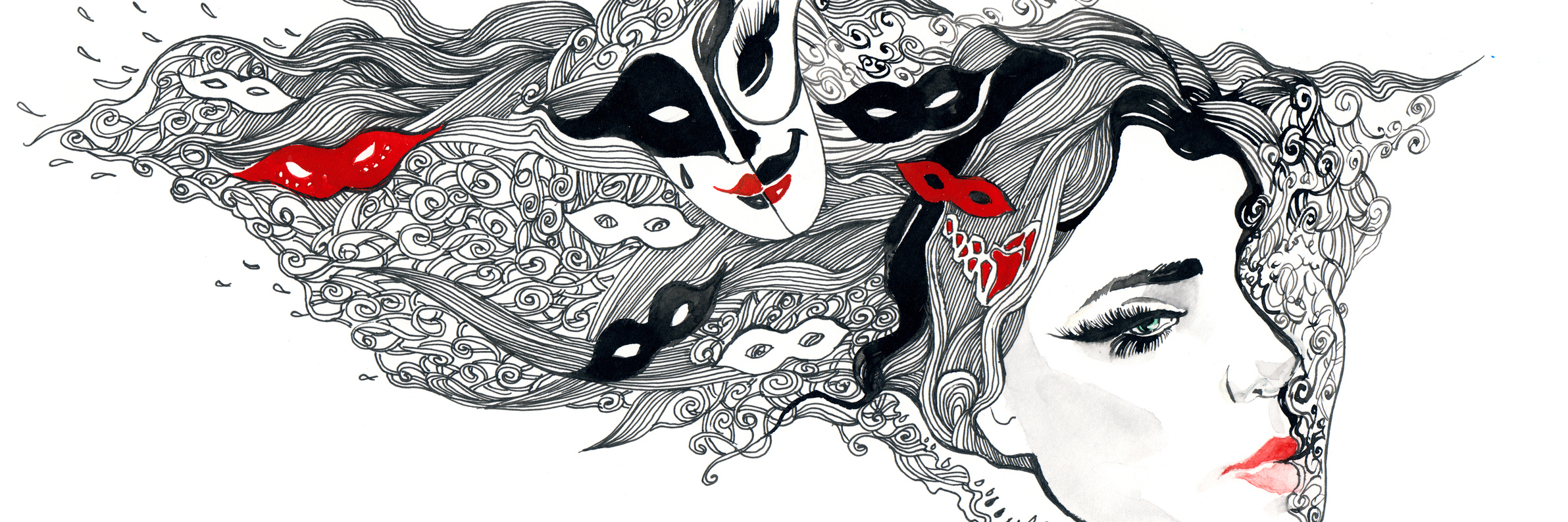 When Depression Makes You Feel Guilty for Liking Yourself carnival decoration in hair of beautiful woman face