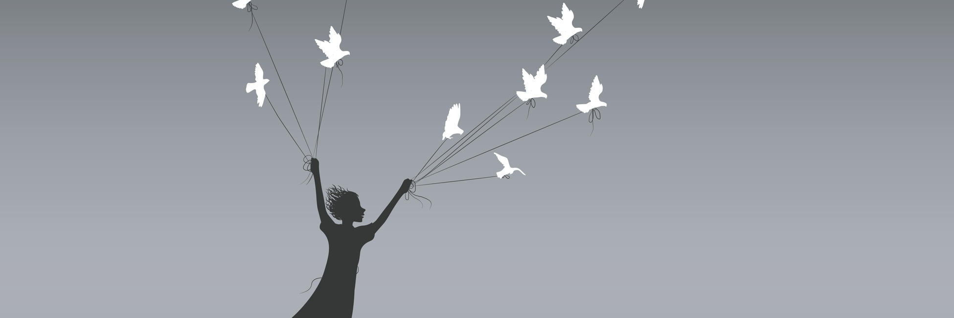 What a Person With Chronic Illness Will and Won't Do illustration of a girl being carried away by flocks of birds