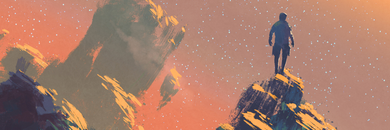 When You Can’t Stop Comparing Yourself to Others man standing on top of a hill watching the stars