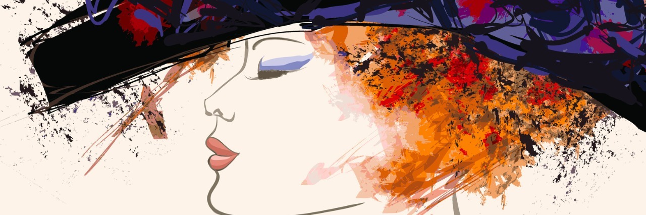 How to Distract Myself From Self-Harming Woman fashion model with hat - vector illustration