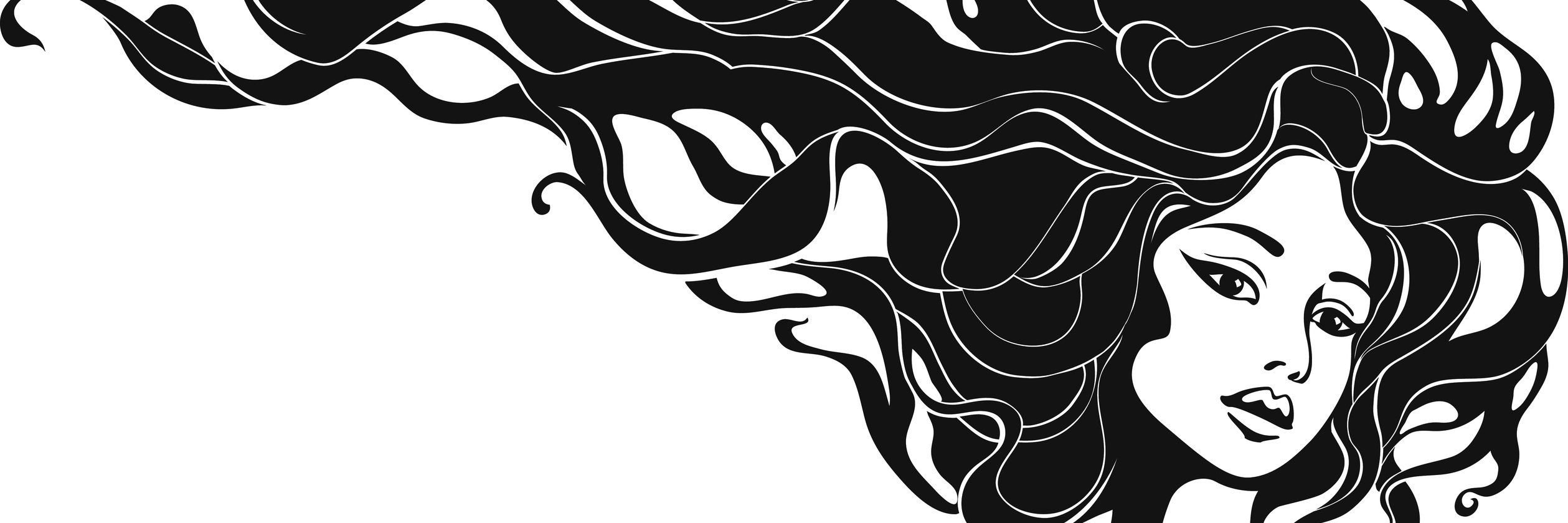 When I Realized My Mental and Physical Health Were of Equal Importance Woman with long hair, drawn.