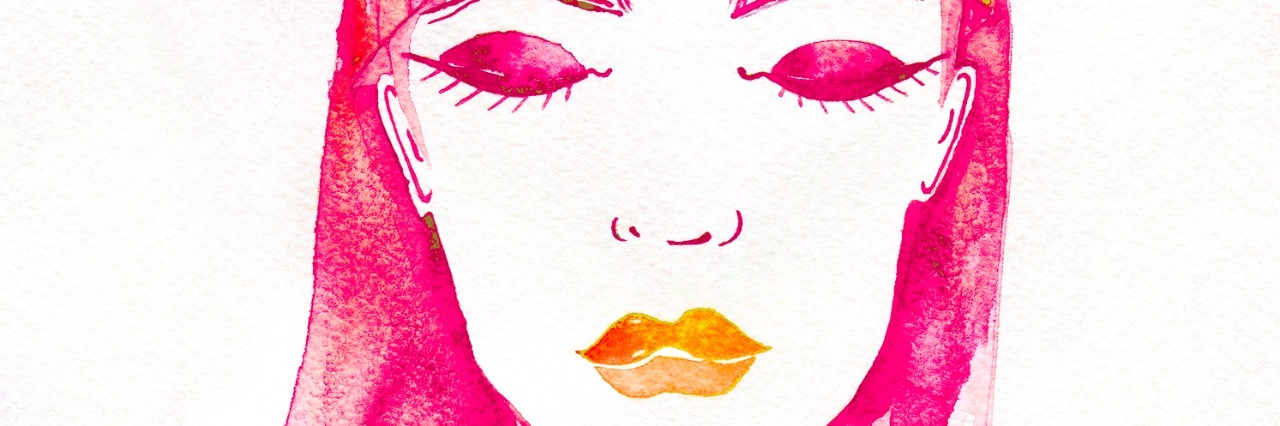 Why It's Important Not to Isolate When You Have PTSD beautiful girl, her eyes closed. watercolor fashion illustration.