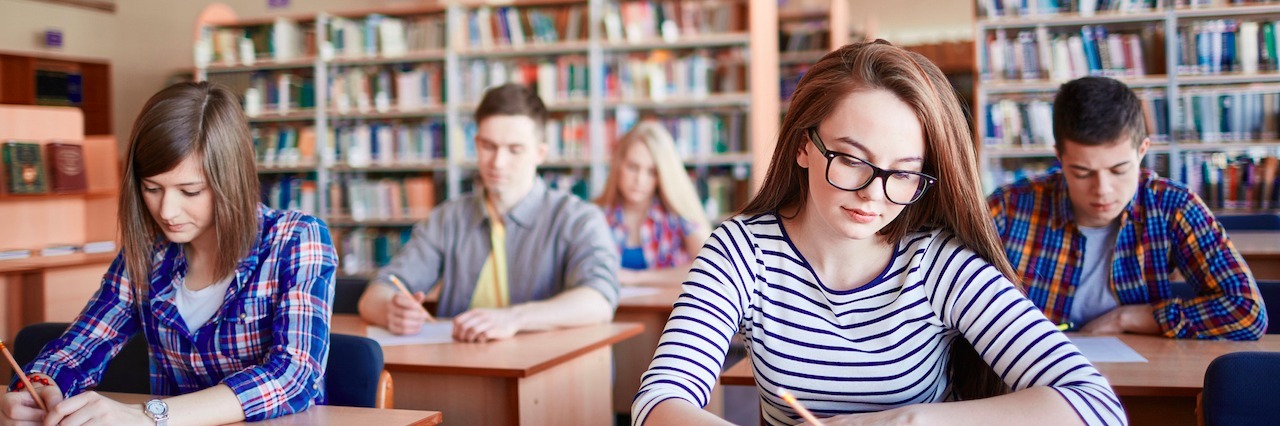 Students at a desk