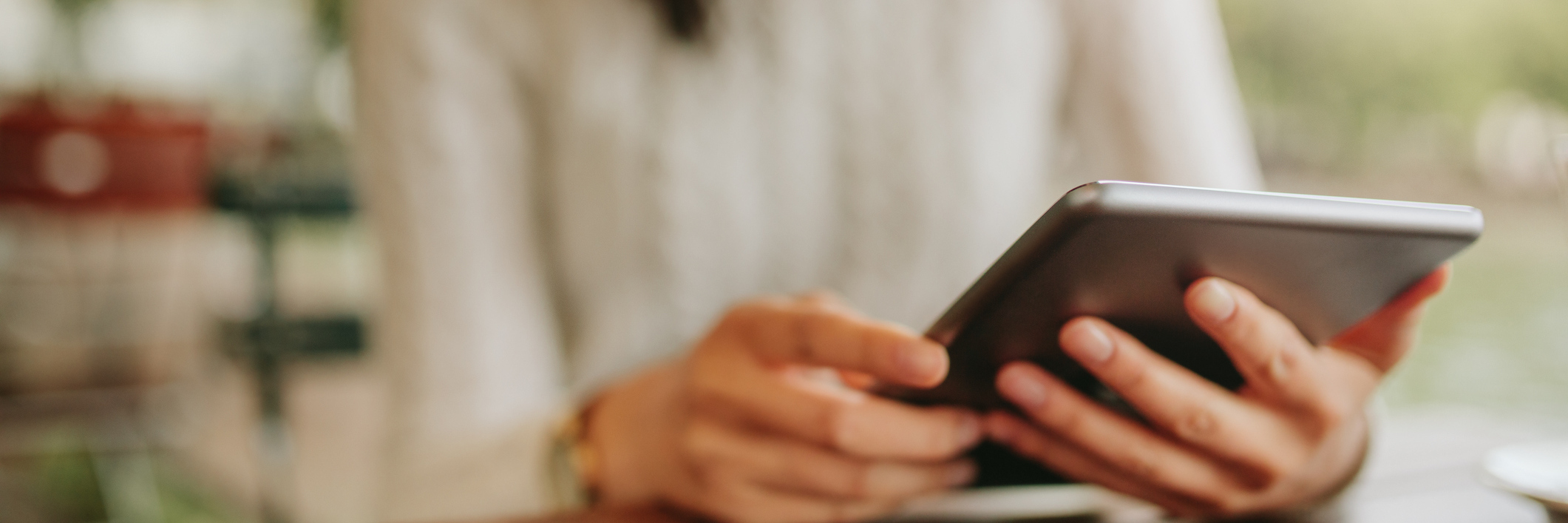 A woman looking at her phone