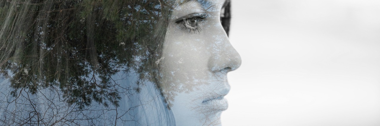What Life Is Like With Mixed Connective Tissue Disease (MCTD) double exposure picture of a young woman and a forest
