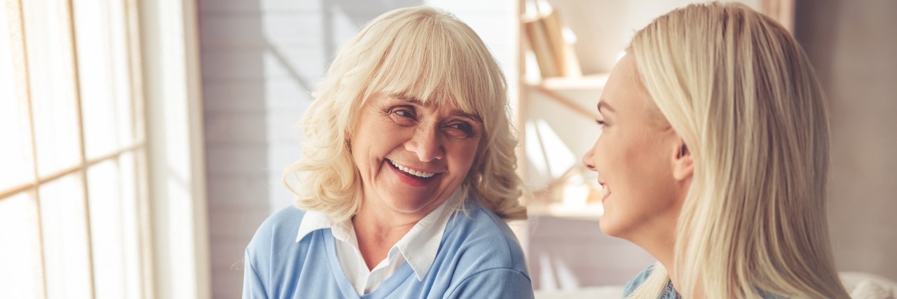 How My Mom Makes a Difference With My Chronic Illness Two woman talking over coffee.