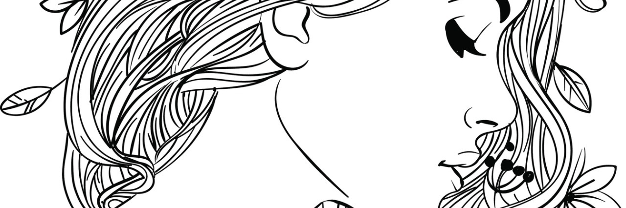 Not Being Ashamed of Chronic Illness drawing of a woman with long hair and flowers in it