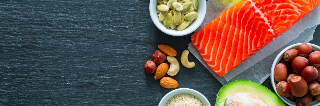 I Urge the Anti-Diet Community to Be Nice and Not Shame Dieters Selection of good fat saurces, copy space