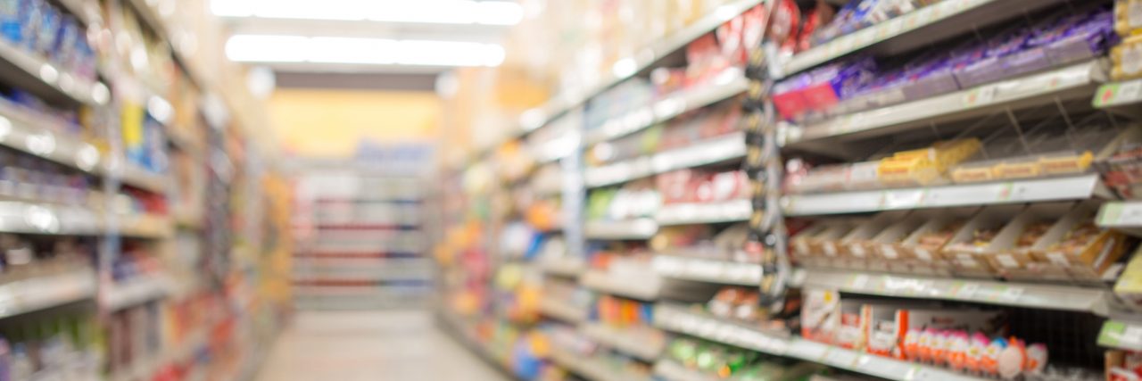 What It's Like to Go to the Supermarket as an Autistic Person defocused of shelf in supermarket