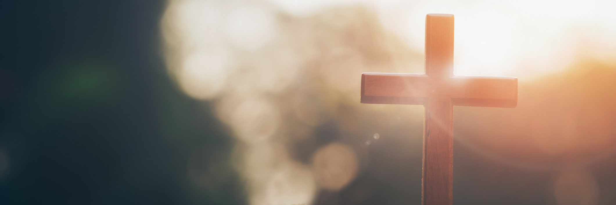 How My Christian Faith Helps My Mental Health Recovery cross on blurry sunset background. Christian, Christianity, Religion copyspace background.