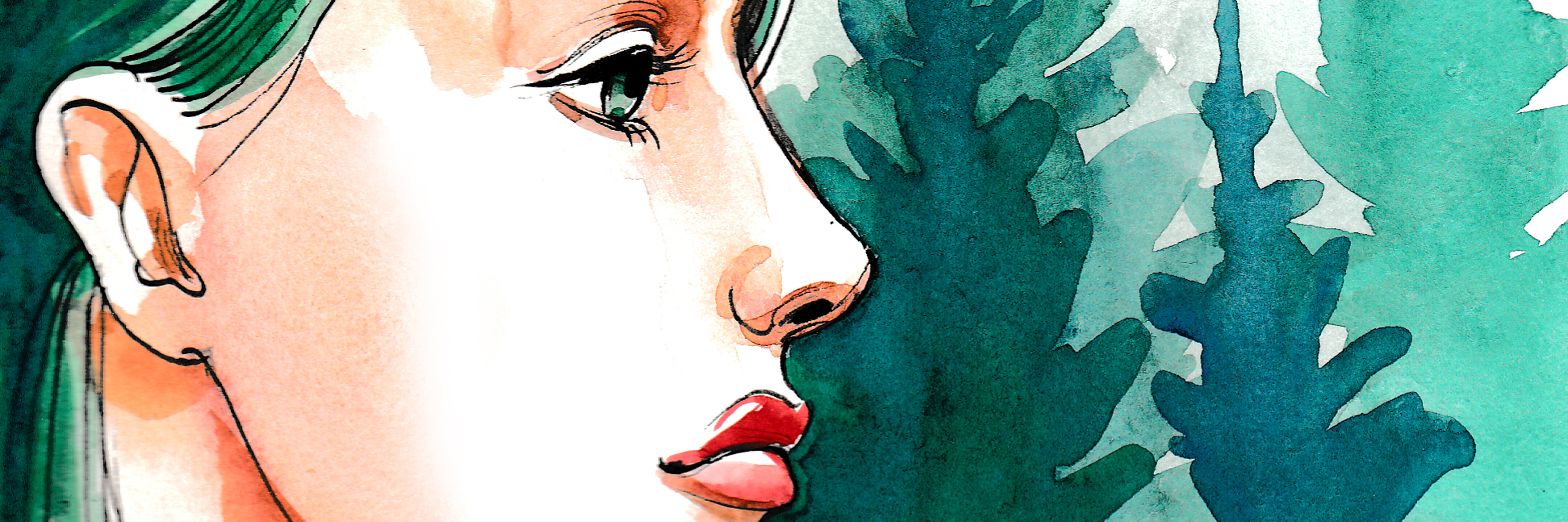 Chronic Illness: Accepting You Might Never Have a Diagnosis watercolor painting of a woman with green hair in front of trees