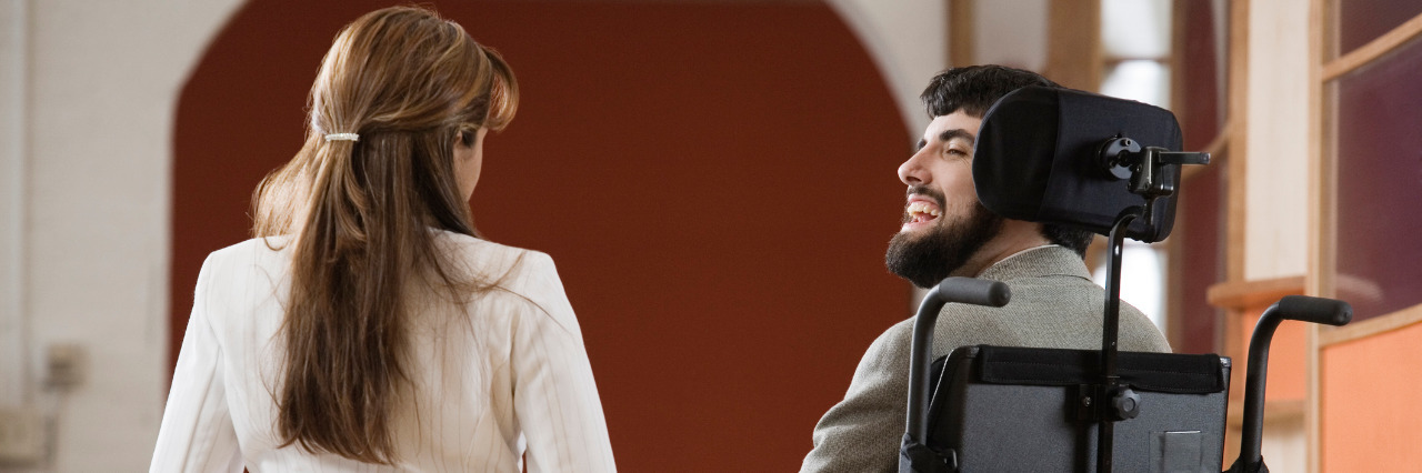 Things You Should Know About Cerebral Palsy Woman and man with cerebral palsy talking.