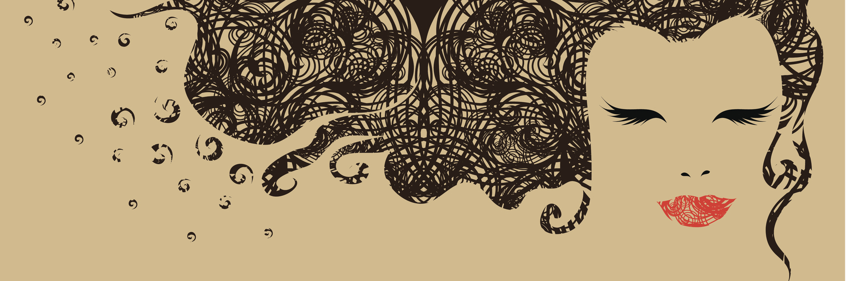 Fibromyalgia: Choosing to Be Happy Despite Pain, Chronic Illness illustration of woman with long black hair