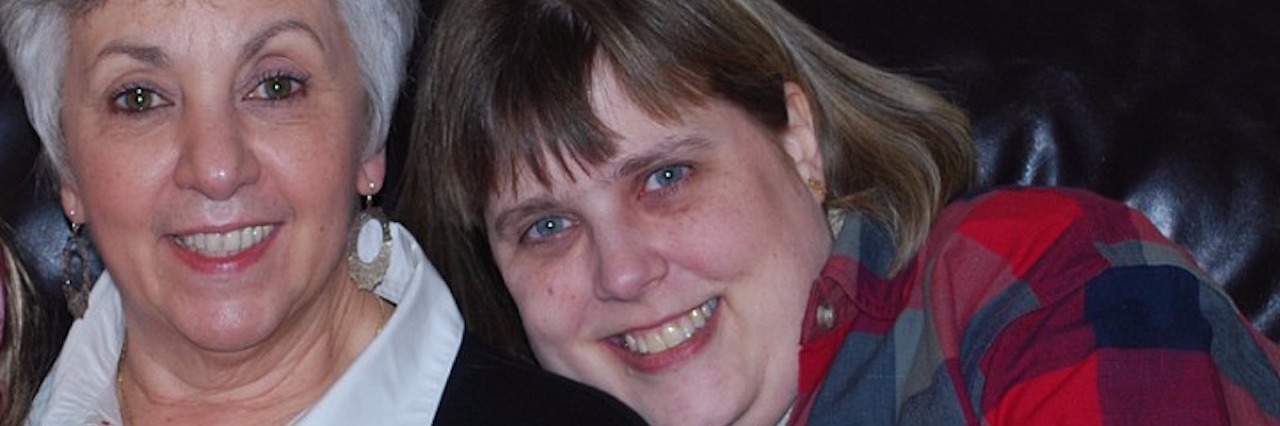 Thanking Mother-in-Law for Support Through Ulcerative Colitis woman and her mother-in-law