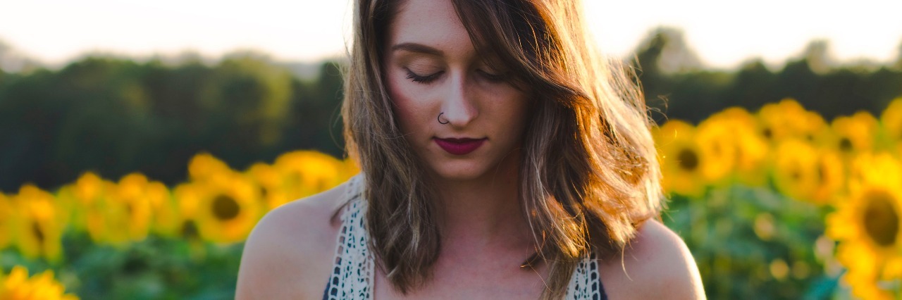 Summer Clothing Shows My Self-Harm Scars girl with sunflower