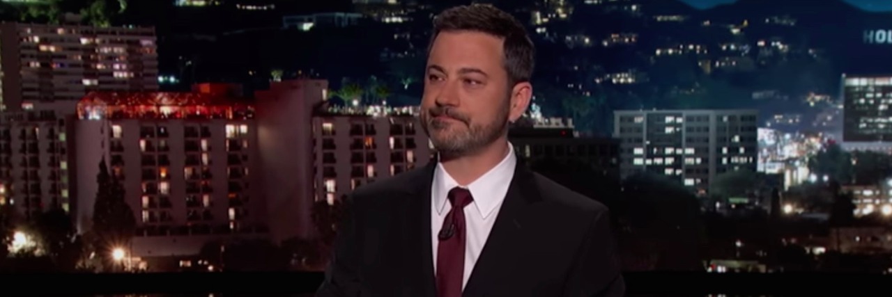 Jimmy Kimmel delivering monologue on show