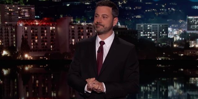 Jimmy Kimmel delivering monologue on show