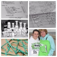 collage of pictures including a woman raising awareness for lyme disease and her medications