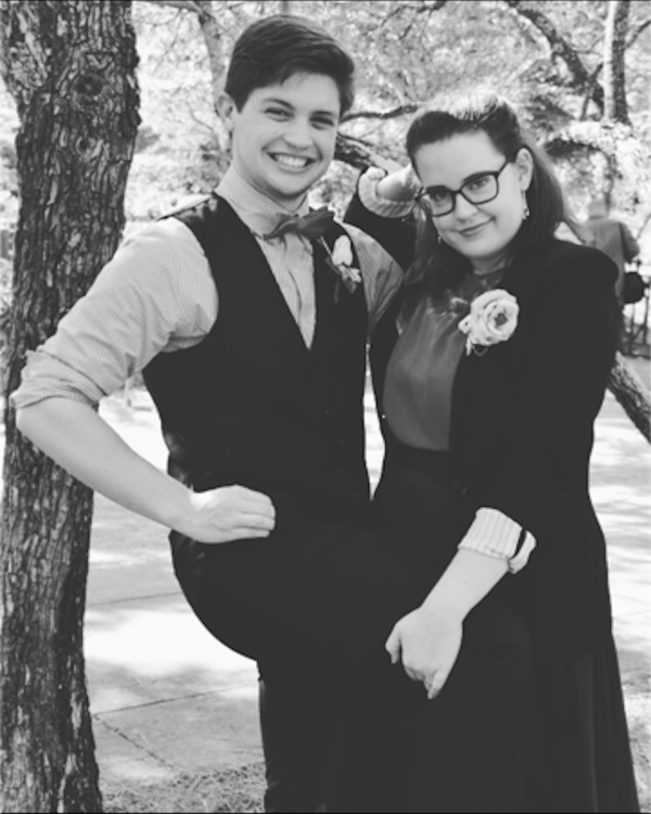 two friends dressed up for prom