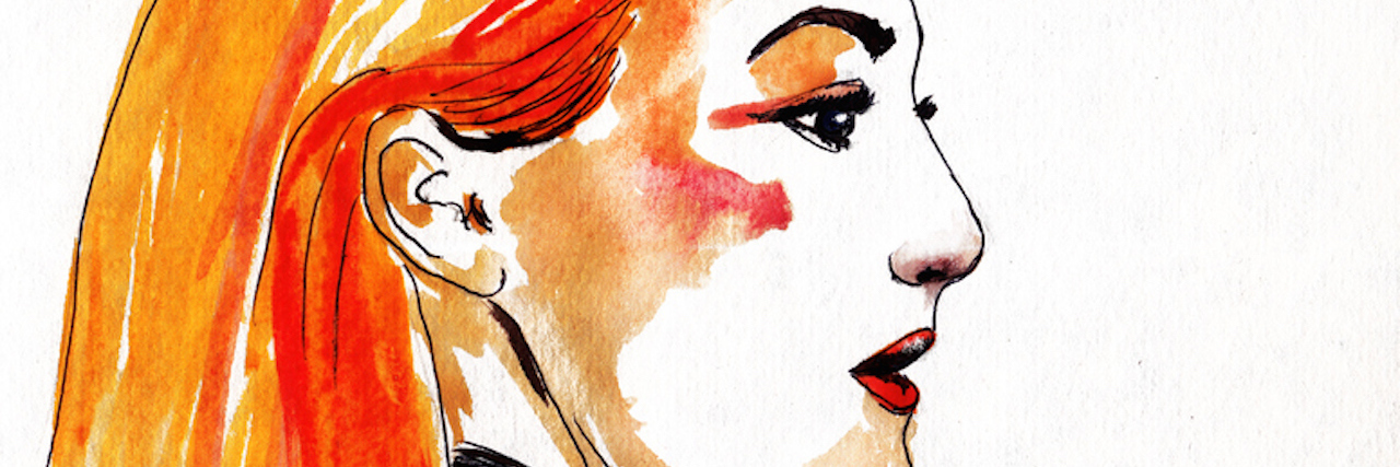 As Someone With BPD, I Often Feel Like I'm 'Too Much' Beautiful woman face. Abstract fashion watercolor illustration