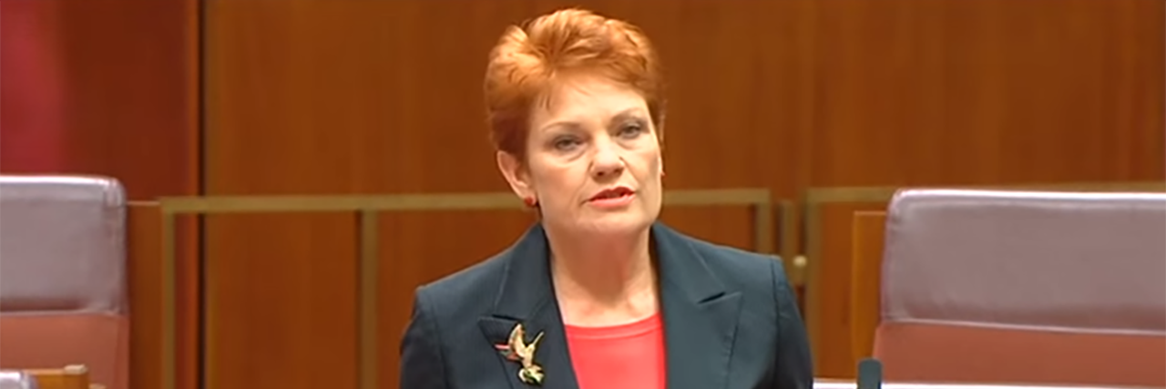 Letter to Australia MP Pauline Hanson From a Student With a Disability Pauline Hanson speaking to Parliament.