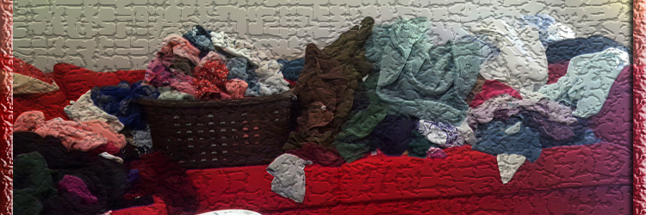 ME/CFS, Fibromyalgia: Feeling Guilty for Not Taking Care of Others woman's laundry scattered across a couch