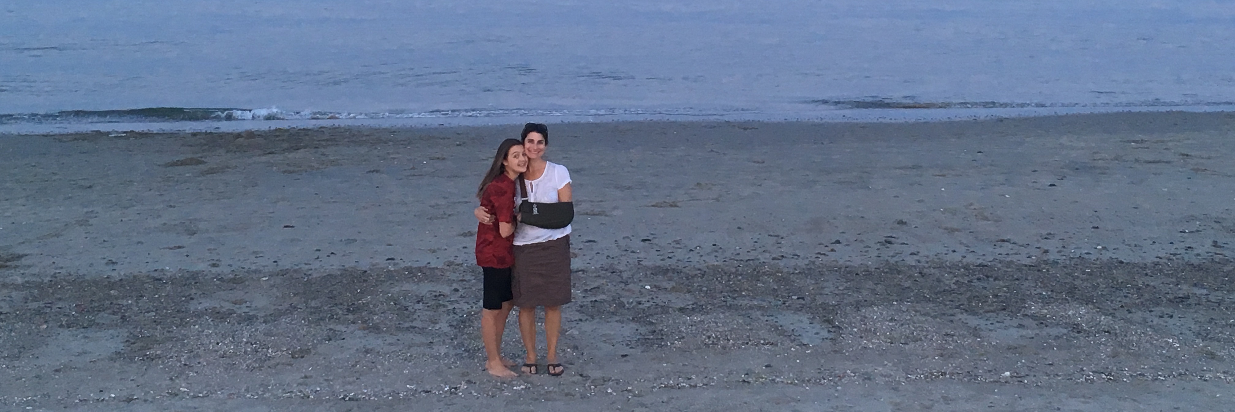 Ehlers-Danlos Syndrome: Not Hiding My Slings and Braces in Photographs My sling, in full-view, during the moon rise at the beach.