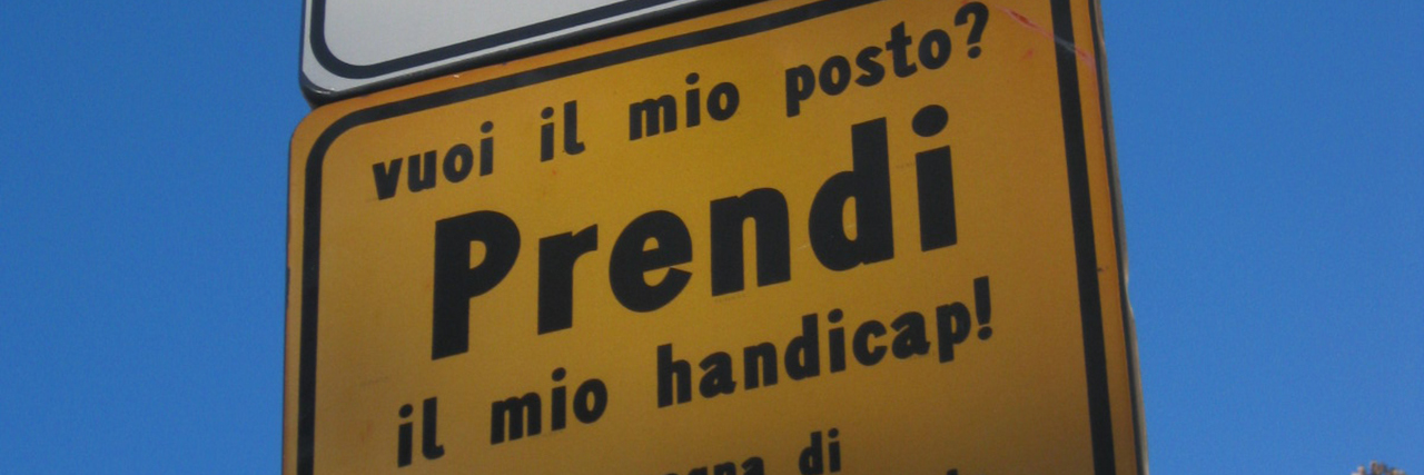 Disability parking sign in Italy.