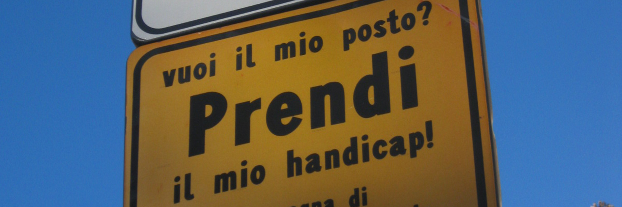 Disability Parking Spaces Are a Matter of Equity Disability parking sign in Italy.