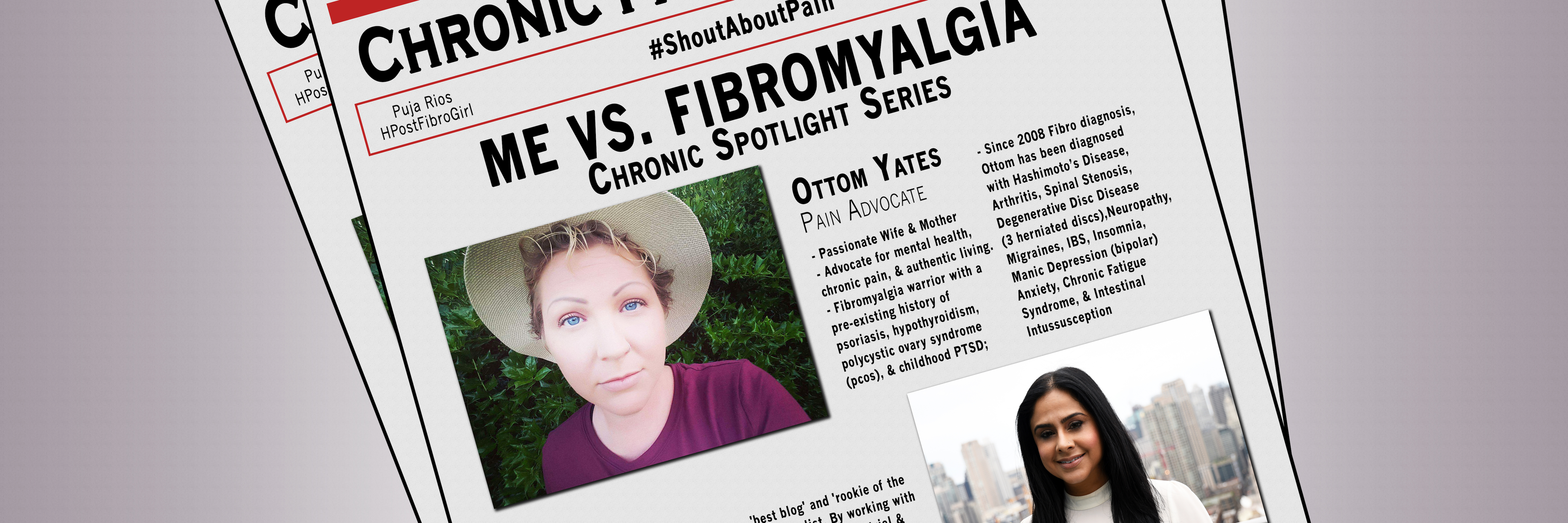 Chronic Spotlight Series: Puja Rios in Conversation With Ottum Yates chronic pain chronicles newspaper article with photos of ottum yates and puja rios