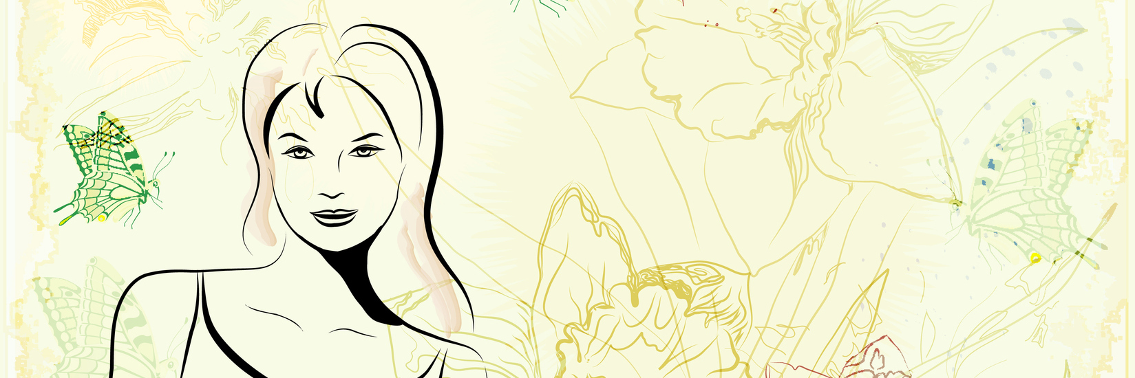 Celiac Disease, Fibromyalgia: Managing Physical and Emotional Pain illustration of woman surrounded by butterflies