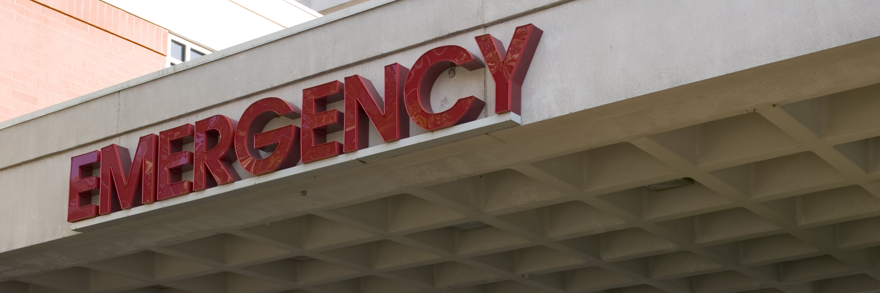 emergency room entrance with an ambulance