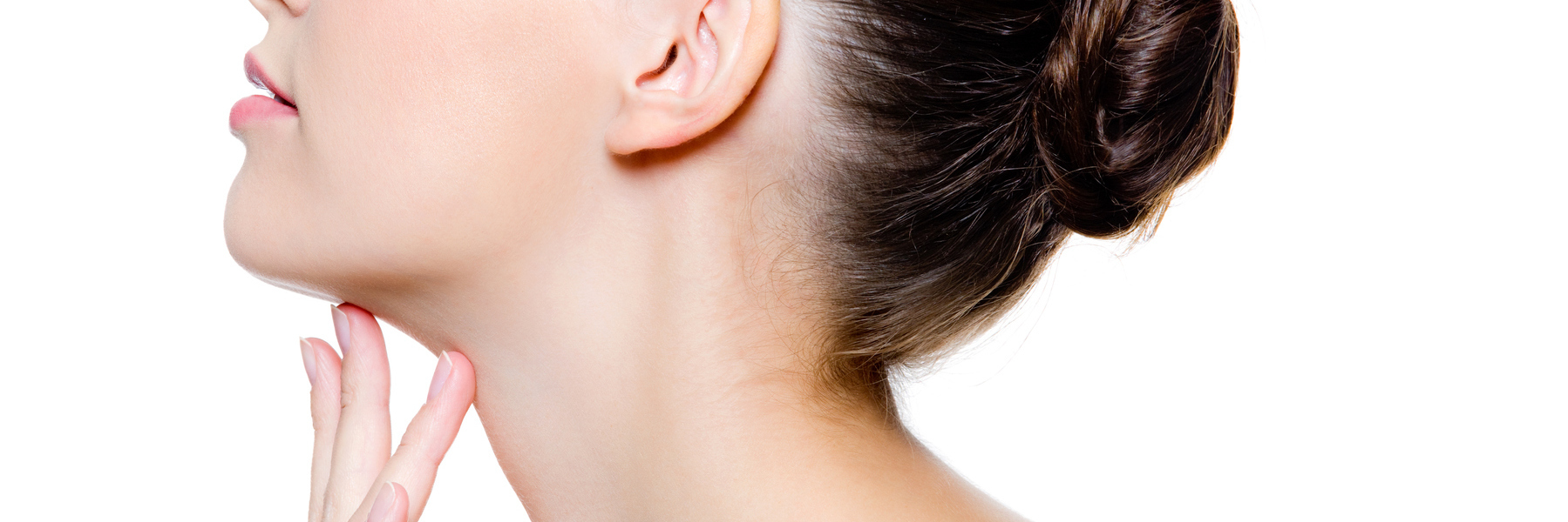 Living With Vocal Cord Paralysis Woman touching her neck.