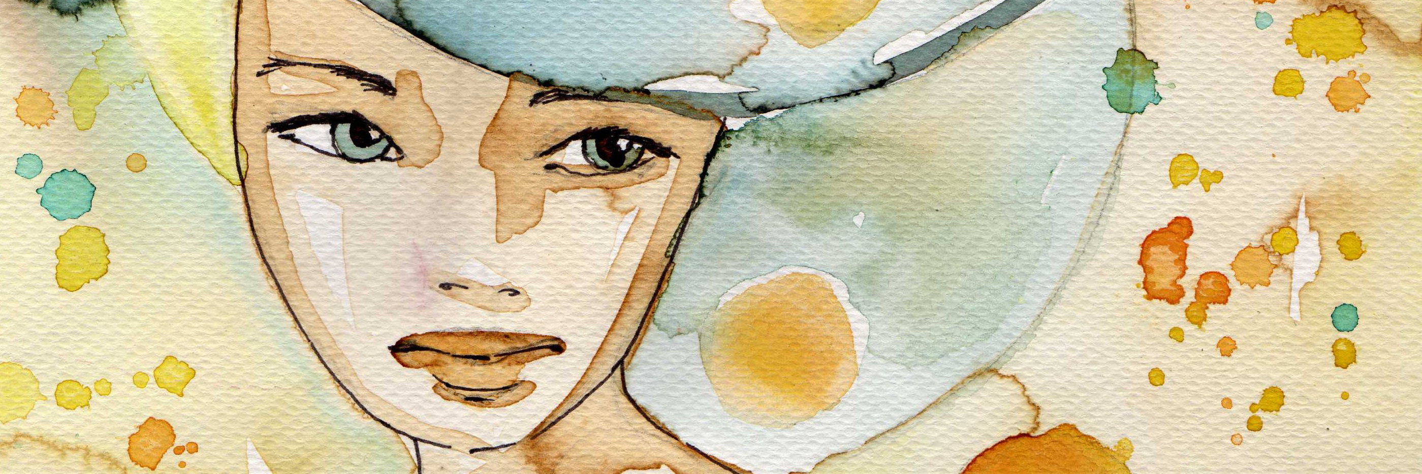 Pulmonary Hypertension: Celebrating Small Health Victories blue and gold watercolor painting of a woman