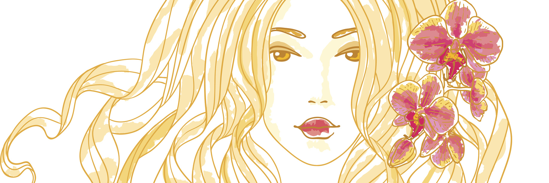 Growing Up and Surviving Into Adulthood With a Congenital Heart Block illustration of woman with long blonde hair with two flowers in it