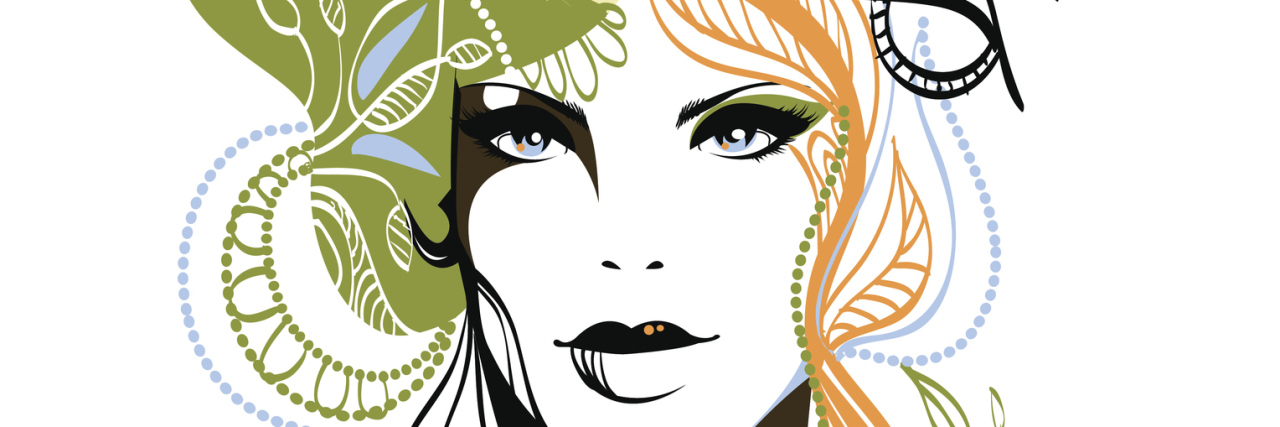 5 Things That Got Harder When I Was Diagnosed With a Mental Illness Contemporary fashion illustration of a female face with a combination of colour and lines