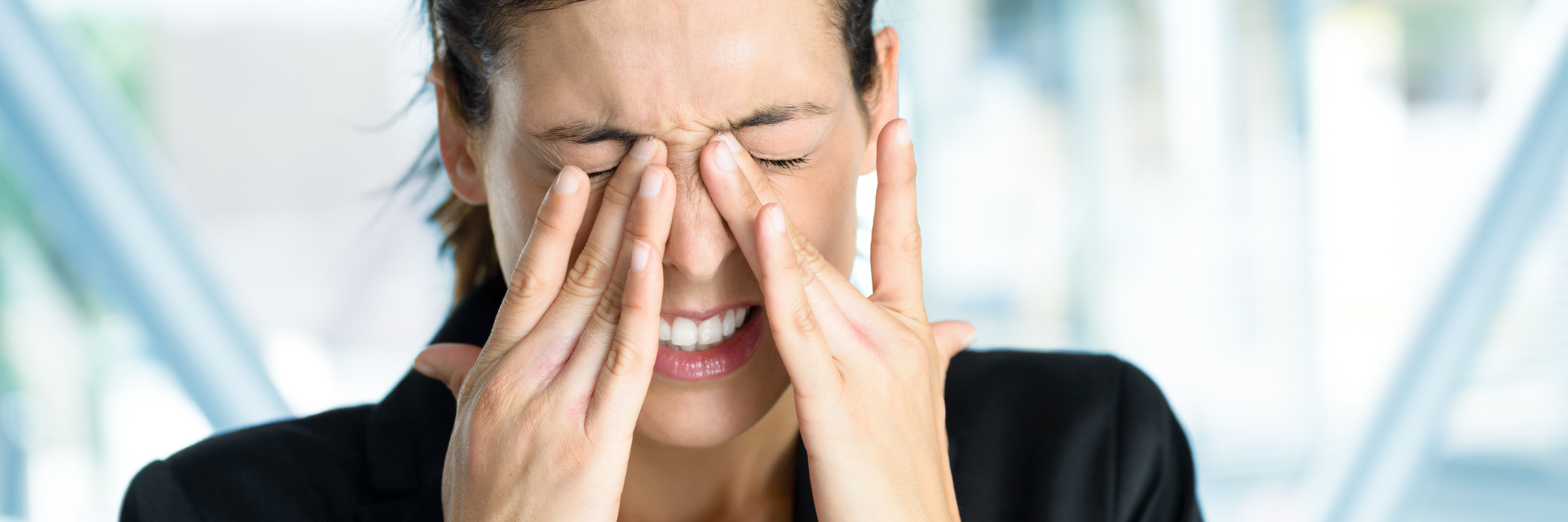 How to Relieve Fibromyalgia-Related Dry Eyes woman rubbing her eyes