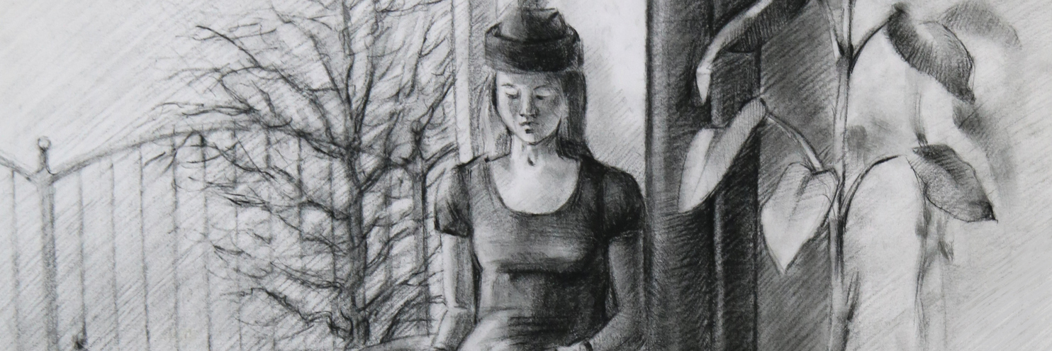 When a Fibromyalgia 'Low Mood' Hits A black and white drawing of a sad young woman near a window.