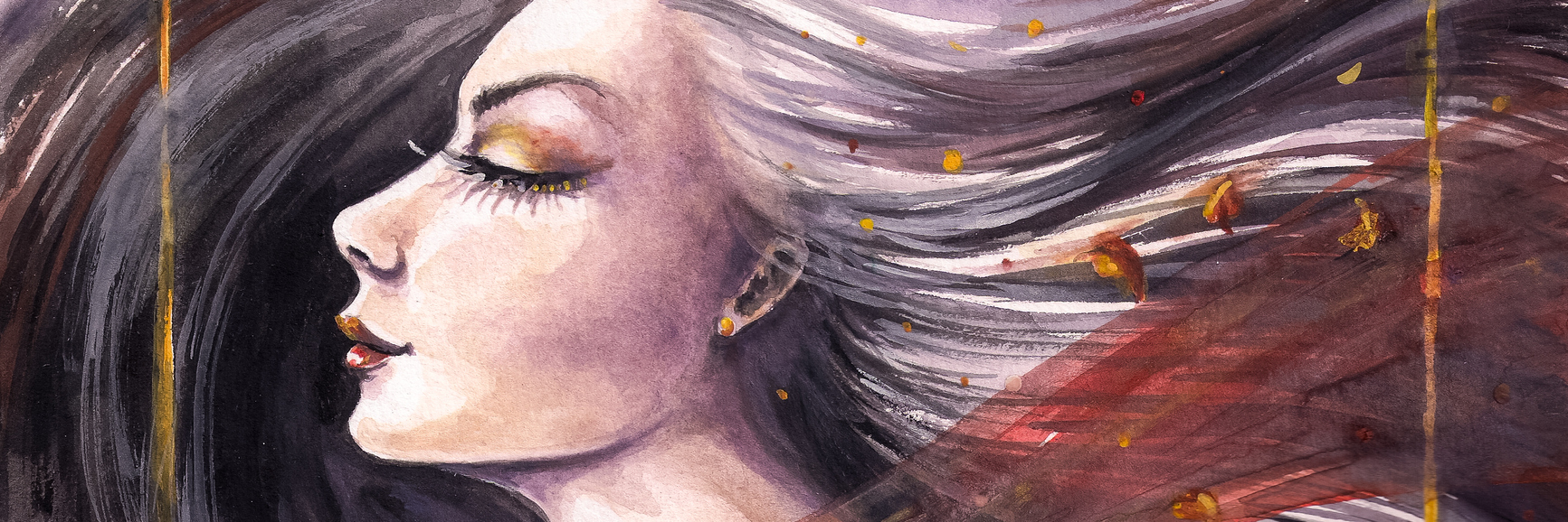 People Have Different Types of Chronic Pain and React in Various Ways illustration of a woman with long, waving hair and a red scarf around her neck