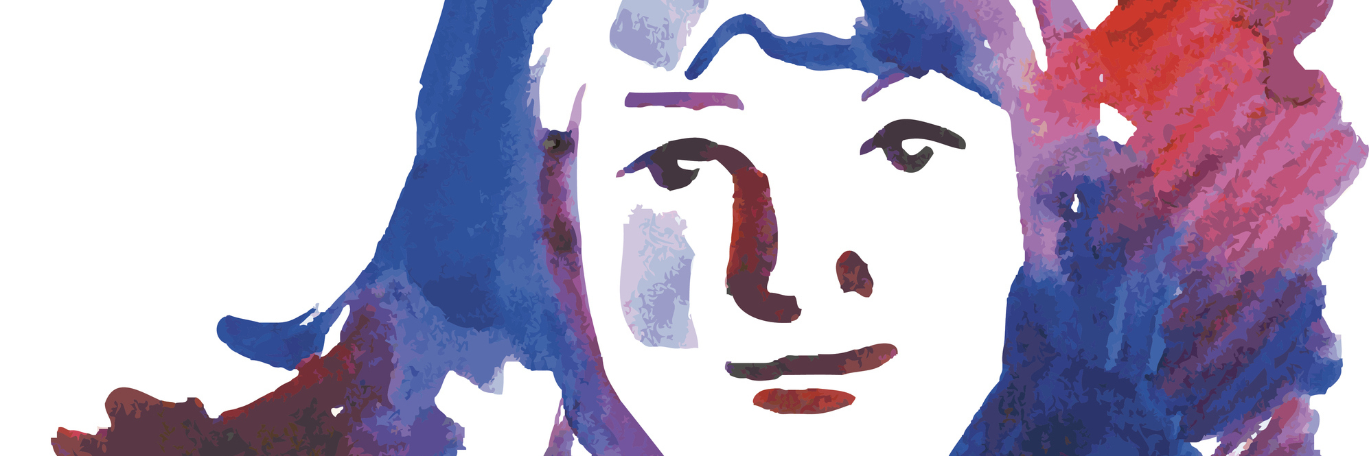 When I Took My Psychiatrist's Advice During a Panic Attack watercolor illustration of a head of a young woman on a white background