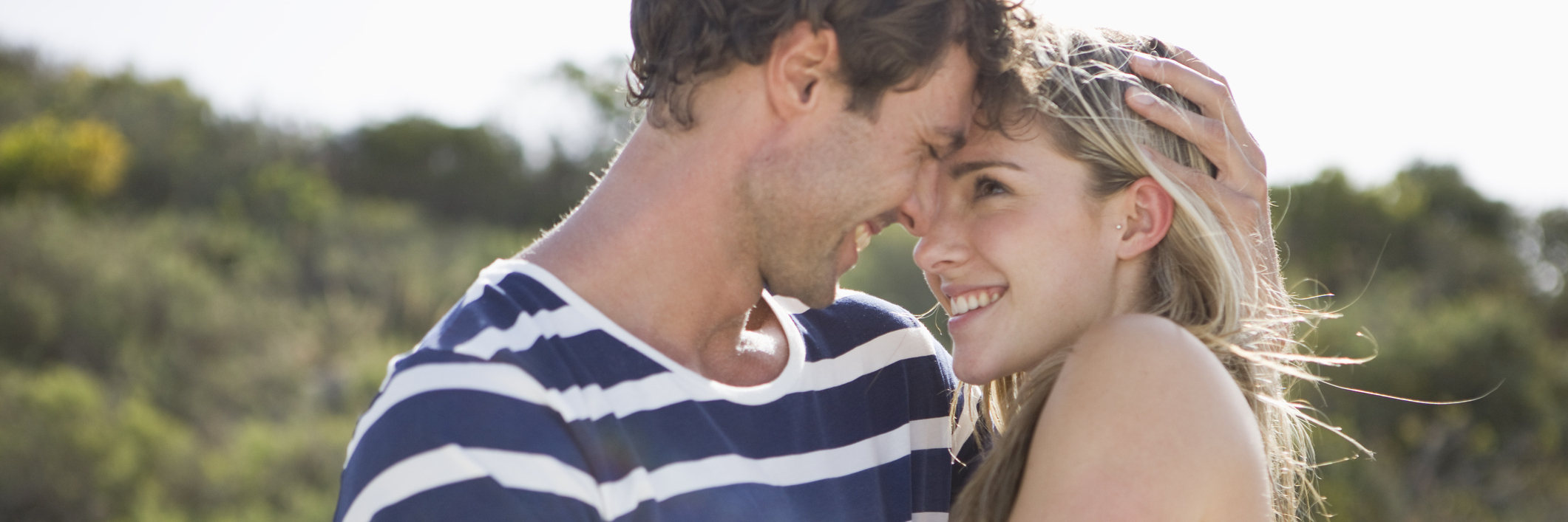 man and woman hugging and in love